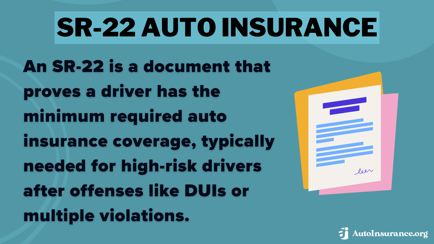 SR-22 Auto Insurance Definition Card: Driving Without Auto Insurance